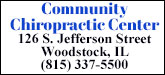 Community Chiropractic Center Sponsorship Banner