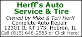 Herff's Auto Service Sponsorship Banner